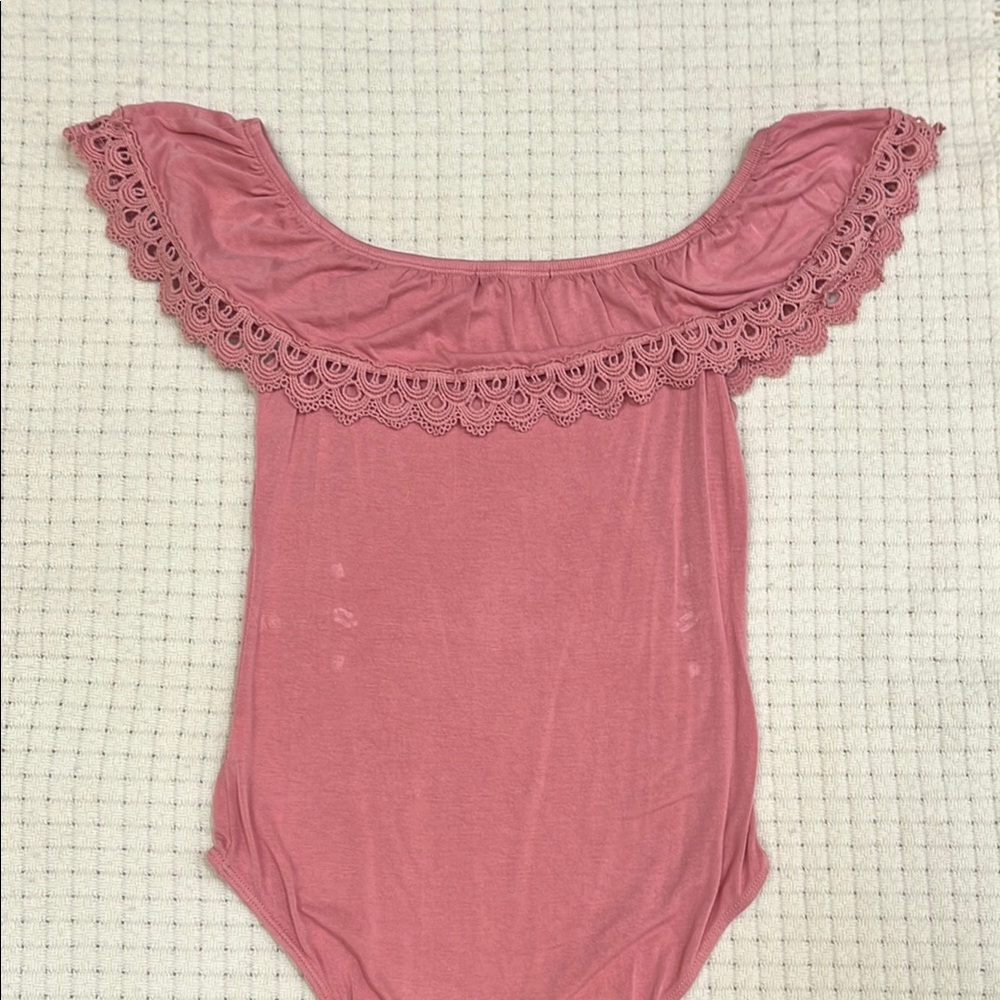 Ambiance Pink Lace Trim Tank Top